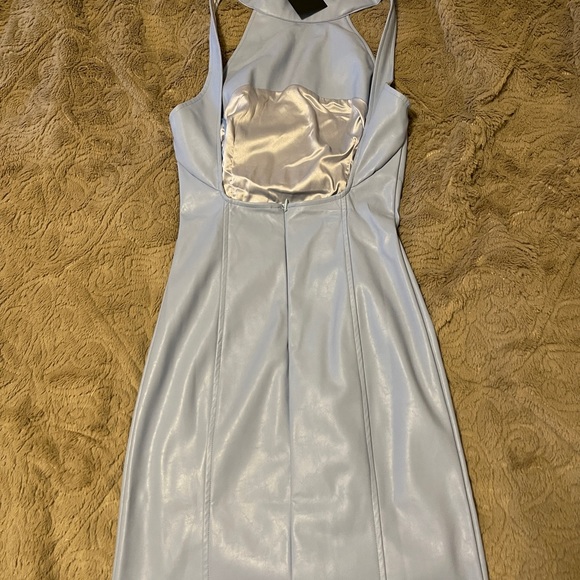 KENDALL + KYLIE Ruching Neck Backless Dress in Baby - Picture 3 of 5